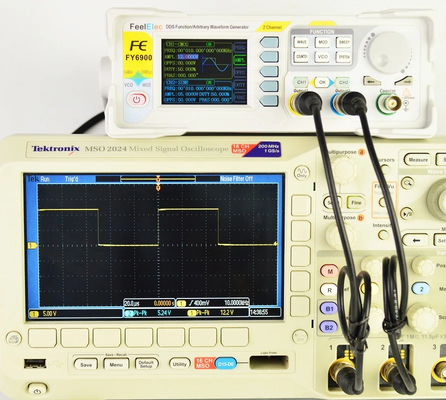 FY6900 100MHz Function Signal Generator Synthesizer Module Arbitrary Waveform Meter Pulse Signal Source 250MSa/s EU UK EU Plug