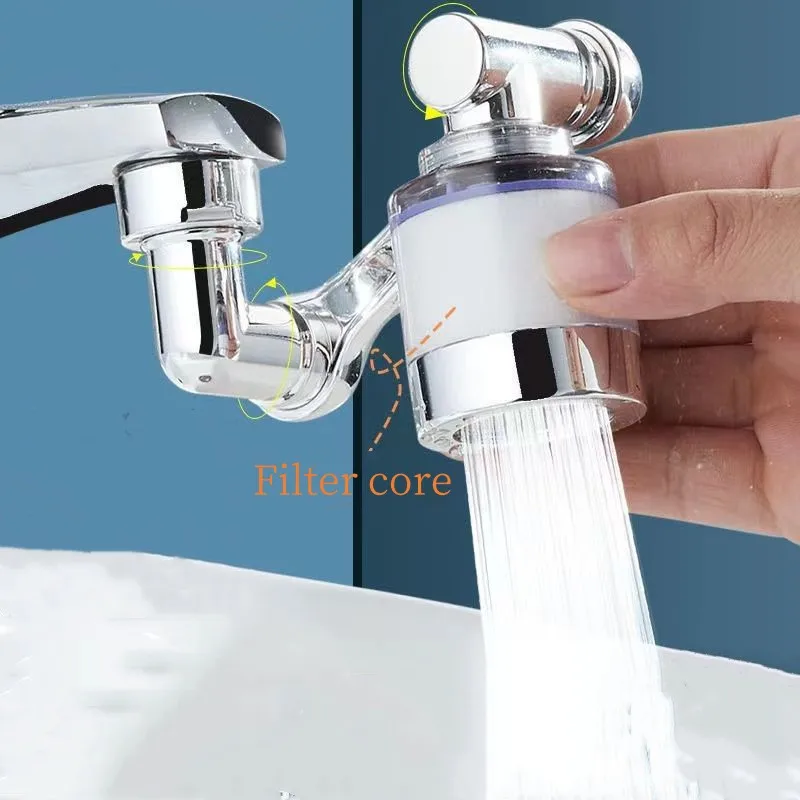 Faucet Filter 1080° Rotating Aerator Universal Splash-proof Extension Adapter Nozzle Bathroom Wash Basin Filtration Purifie