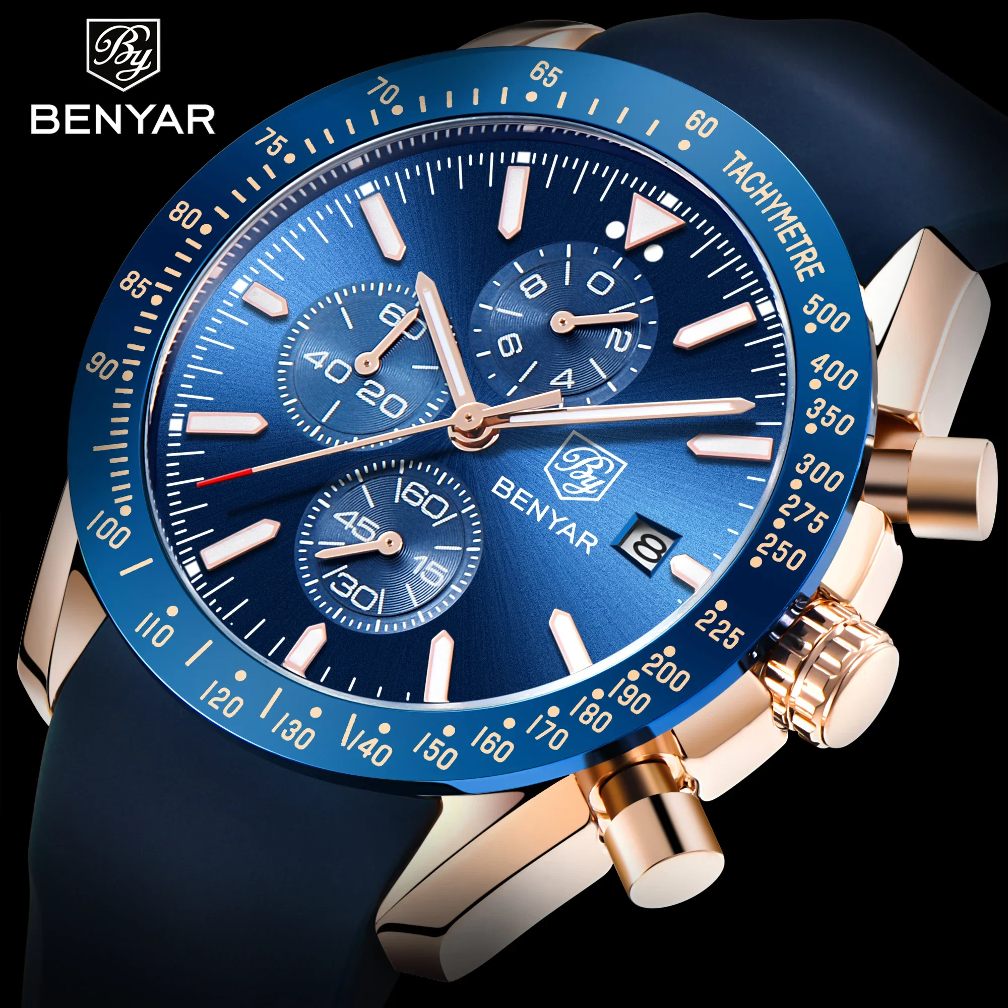 BENYAR 5140 Casual Sports Men Watch Luxury Waterproof Men Quartz Watches Top Brand Military Chronograph Watches for Man Reloj