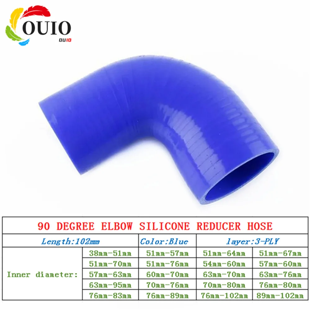 

90 Degree Elbow Reducer Coupler Silicone Hose Intake Turbo Intercooler Pipe