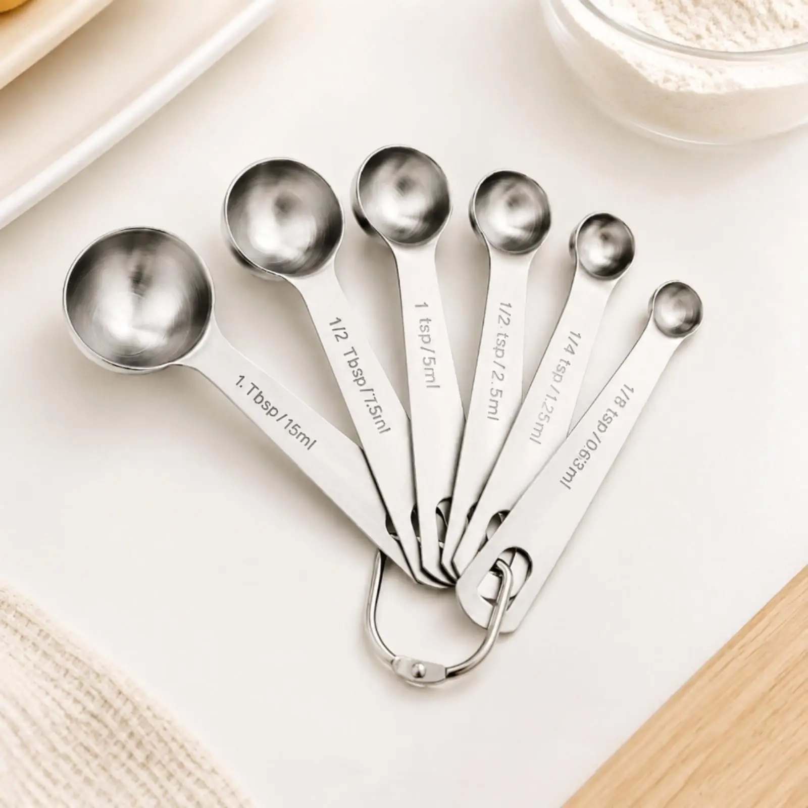 Measuring Spoon Stainless Steel with Engraved Marks for Cooking Baking Beverage Mixing and Consistent Dish Results