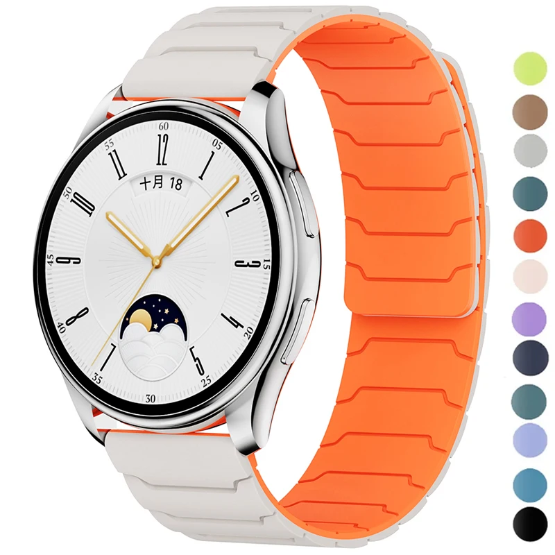 22mm 20mm Magnetic Band For Samsung Galaxy Watch 7 6 5 4 3 Silicone Loop Strap For Huawei Watch GT5/4/3Pro 46mm Ultimate Correa