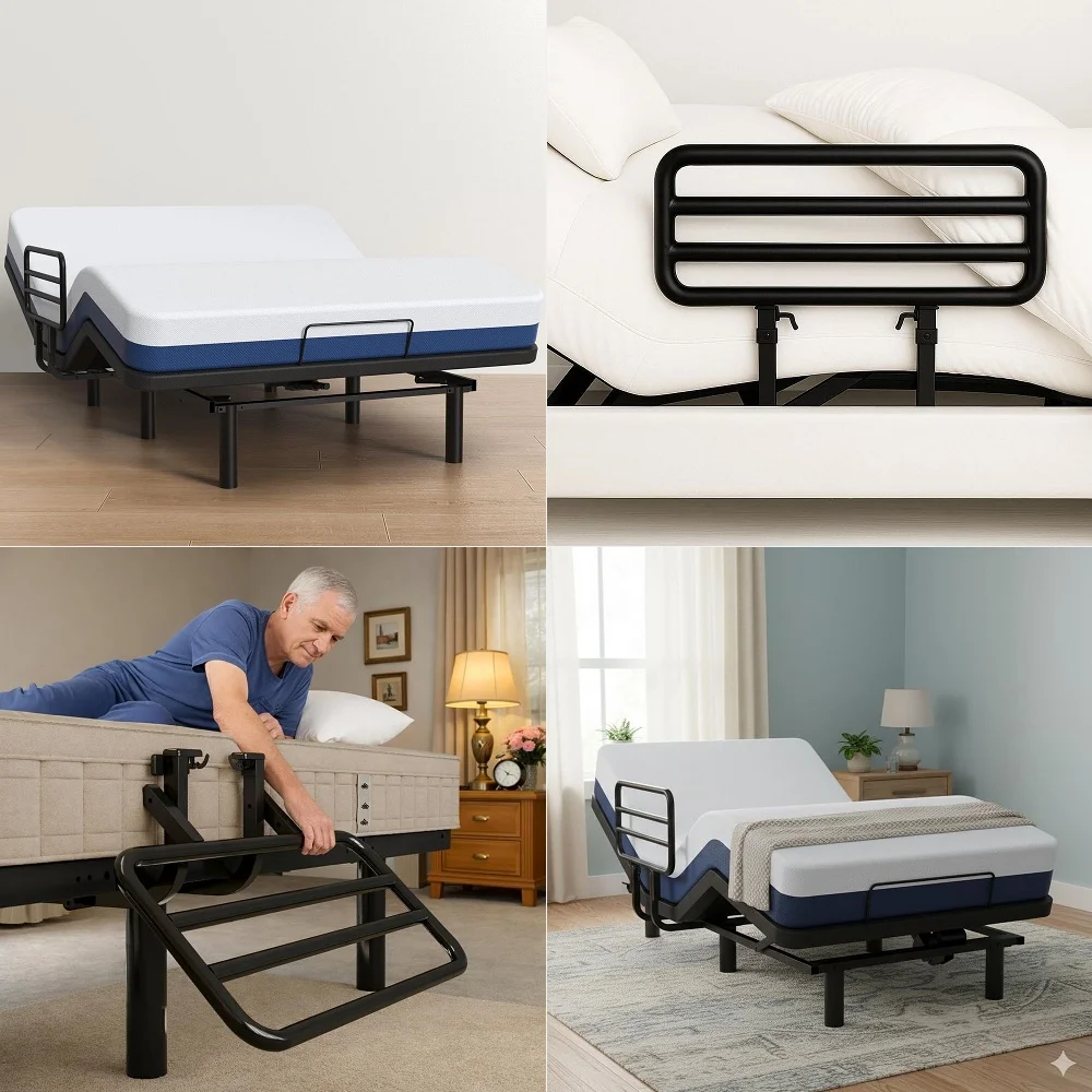 

Twin XL Adjustable Bed Frame with Mattress 12 Hybrid Memory Foam Electric Massage Wireless Remote for Head amp Foot Incline Zer