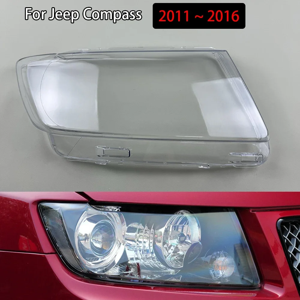 

For Jeep Compass 2011 2012 2013 2014 2015 2016 Headlamps Transparent Lamp Shell Headlight Cover Lens Replace Original Lampshade