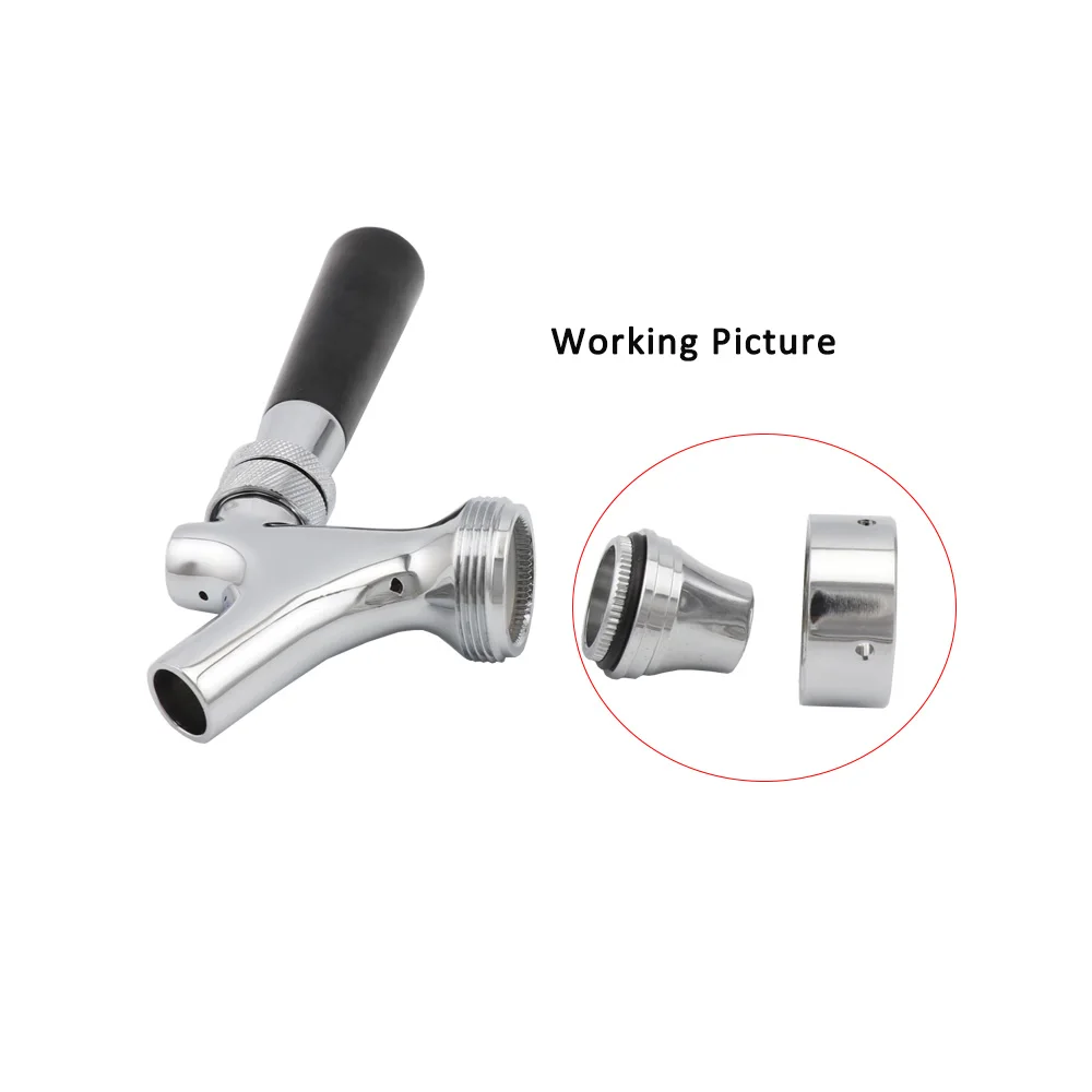 Home Brew Beer Faucet Adapter Chrome Quick Disconnect With 1/4\