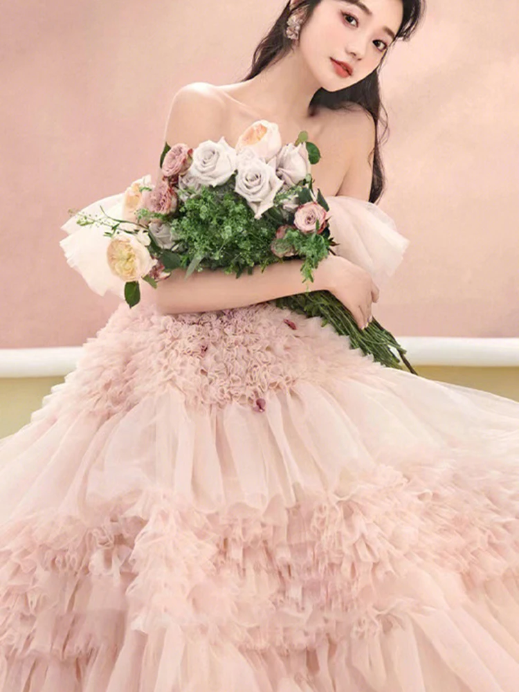 Customized Graceful Women Wedding Dresses Formal Occasion Vestido De Noiva Sleeveless Court Train robe de mariée Abendkleider