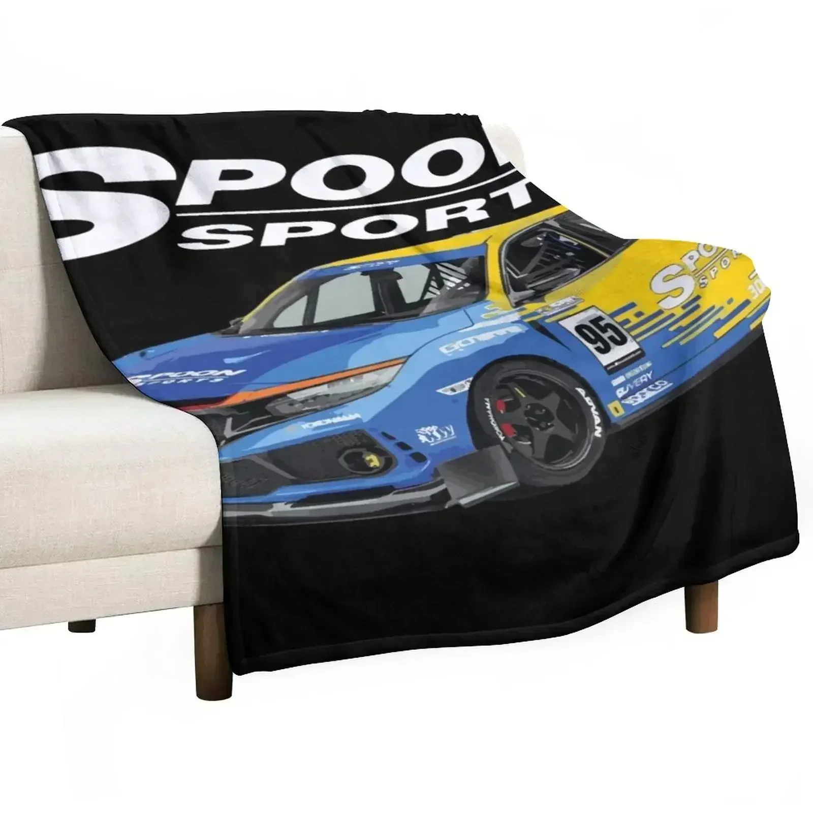 JDM Spoon CTR Race Car Hatch Throw Blanket Vintage Luxury Blankets