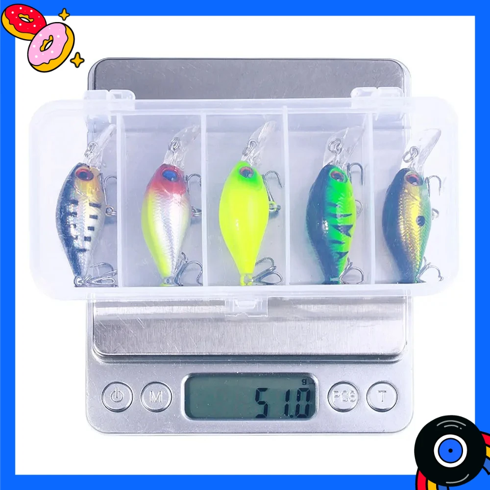 5Pcs Crankbait Rock Fish Bass Fishing Lure Set 4.4g 5cm Artificial Baits Topwater Crank Wobblers For Pike Crankbaits Fishing