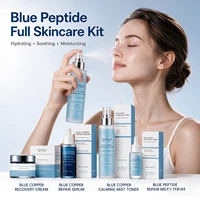Blue Peptide Skincare Set Skin Barrier Care Facial Kit Hydrating Soothing Serum Calming Mist Toner Moisturizing Face Cream