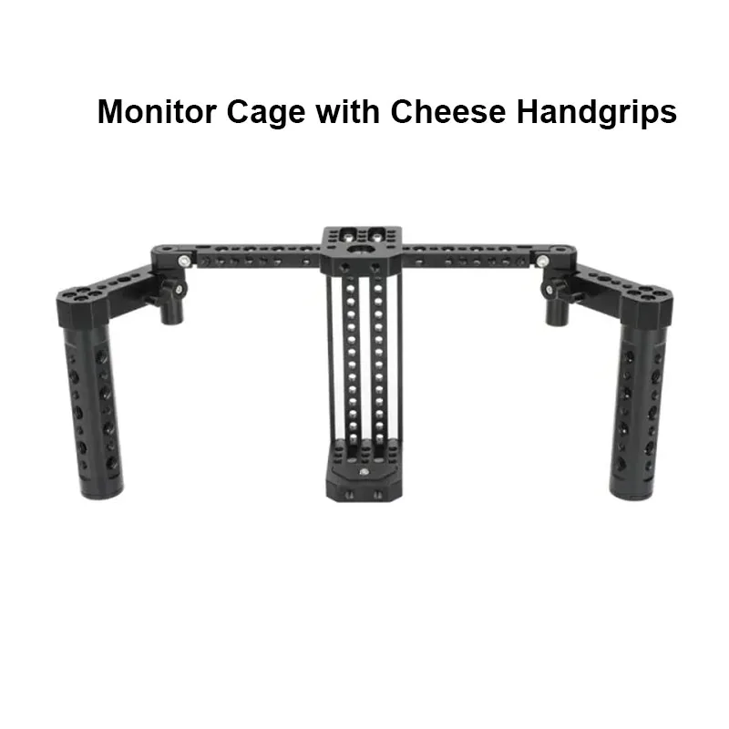 CAMVATE Monitor Cage with  Height Adjustable Cheese Plate-Style Handgrips For 5 and 7