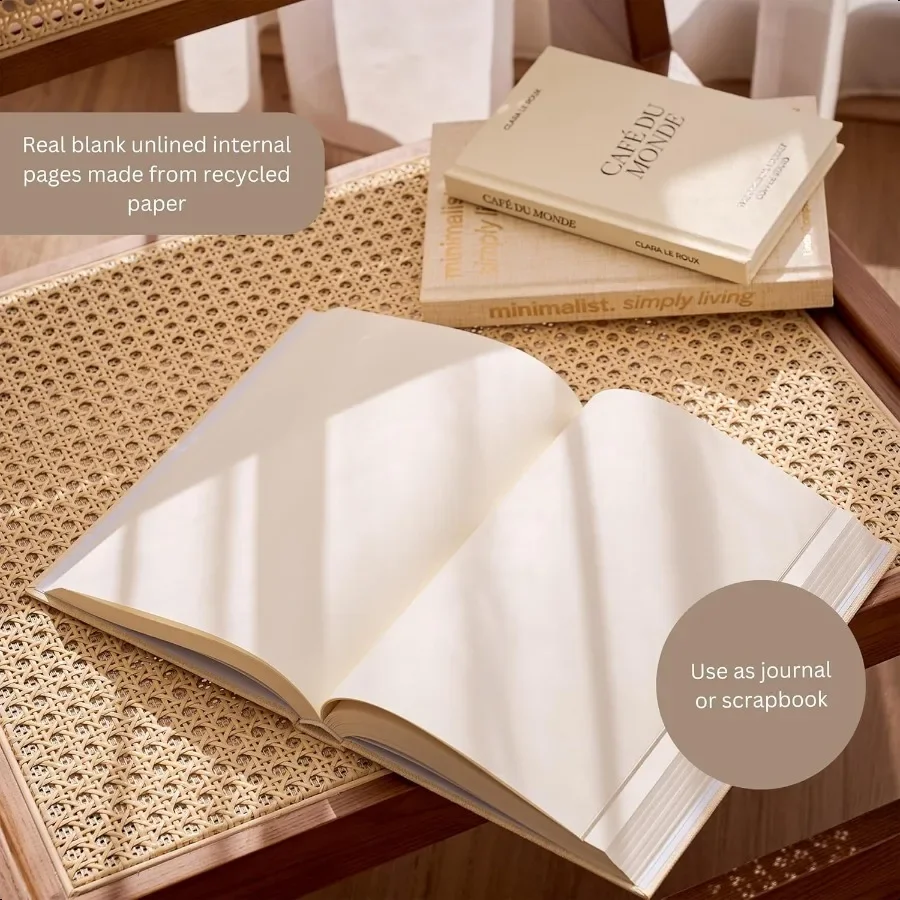 Поддельные книги для украшения Набор из 3-х книг журнального столика Нейтральный бежевый домашний декор Черно-белый журнальный столик Съемные чехлы с R