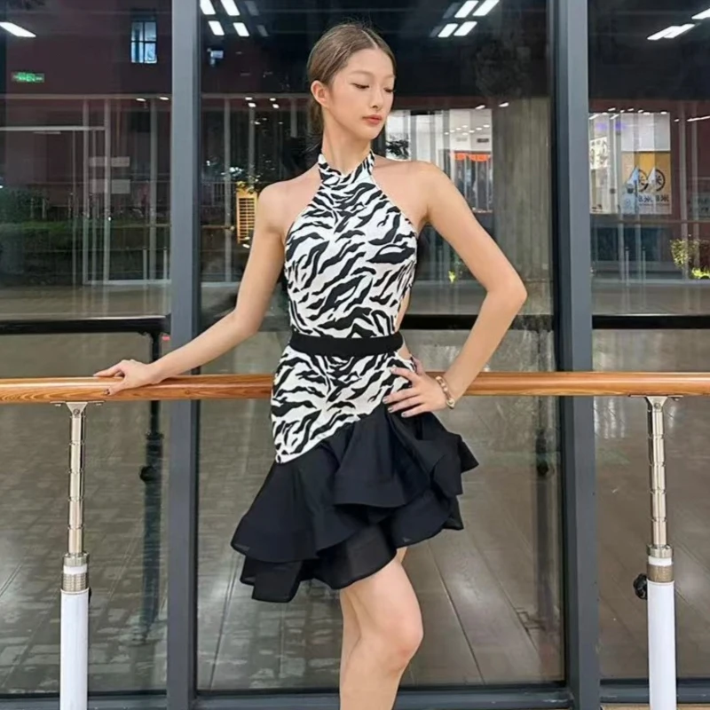 2025 adultes Chacha danse latine concours robe femmes dos nu danse latine Performance robe scène danse vêtements SL13806