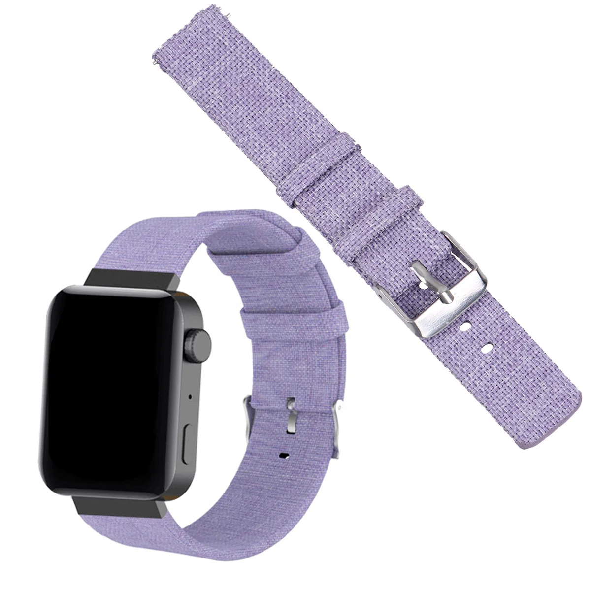 

1pc Wrist Replacing Strap Canvas Watch Band Simple Watchstrap Alternative Wrist Strap Compatible for Mi Watch Purple