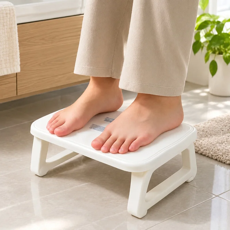 Adjustable Under-Desk Foot Support with Massage Rollers for Enhanced Home and Office Comfort