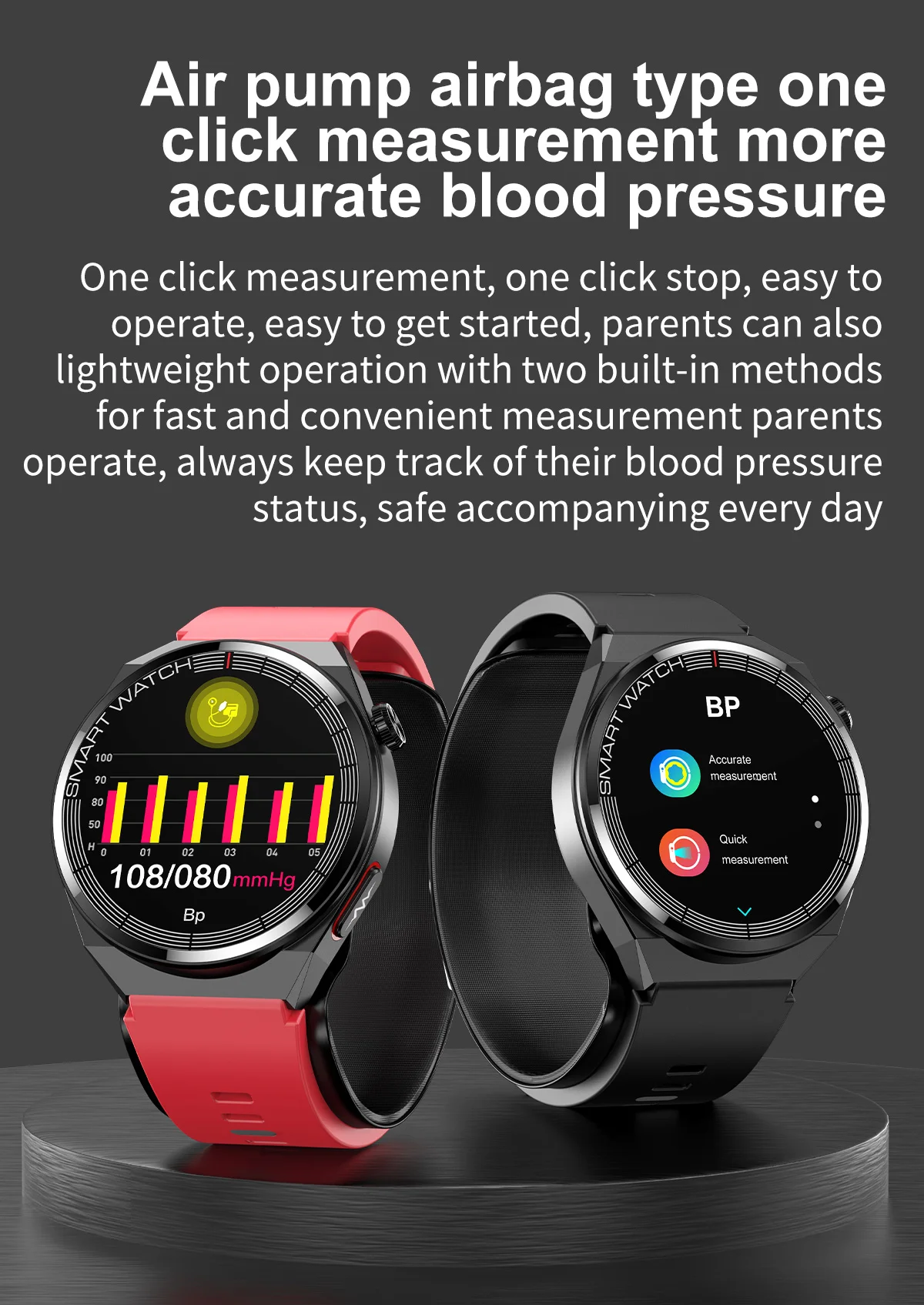 Medical Grade Smart Watch CFDA Certified TK62 Accurate Blood Pressure/ECG/Heart Rate/SPO2 Monitoring Respiratory/Sleep Tracking