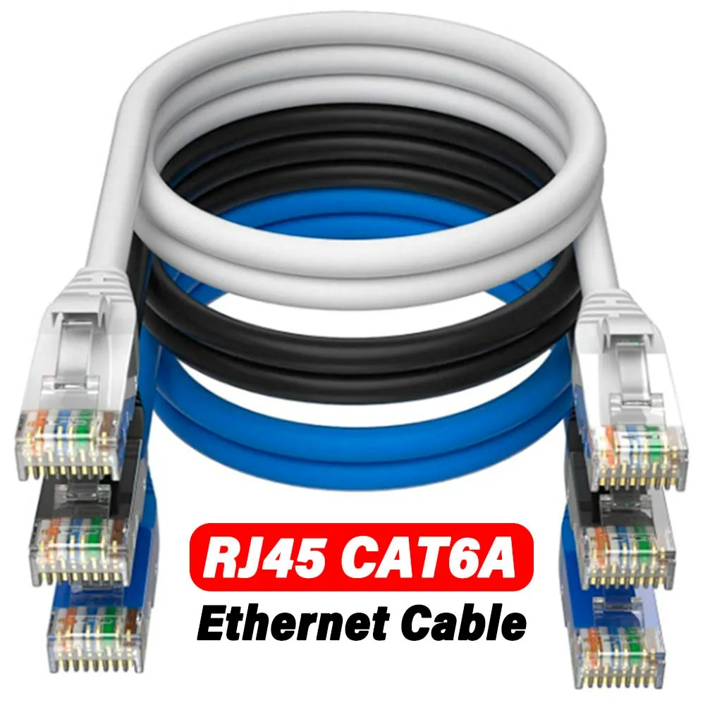 5M Cat 6A Ethernet Cable Flat Internet Network Cables Cat6a Ethernet Patch Cable Computer LAN Cable RJ45 Crystal Head 1000Mbps