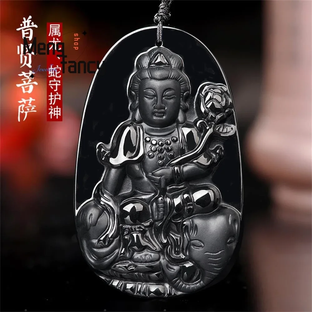 Natural A-goods Jadeite Jade Ink Cui Zodiac Guardian Deity Pendant Simple Exquisite Fashion Luxury Fine Jewelry Amulets Mascots