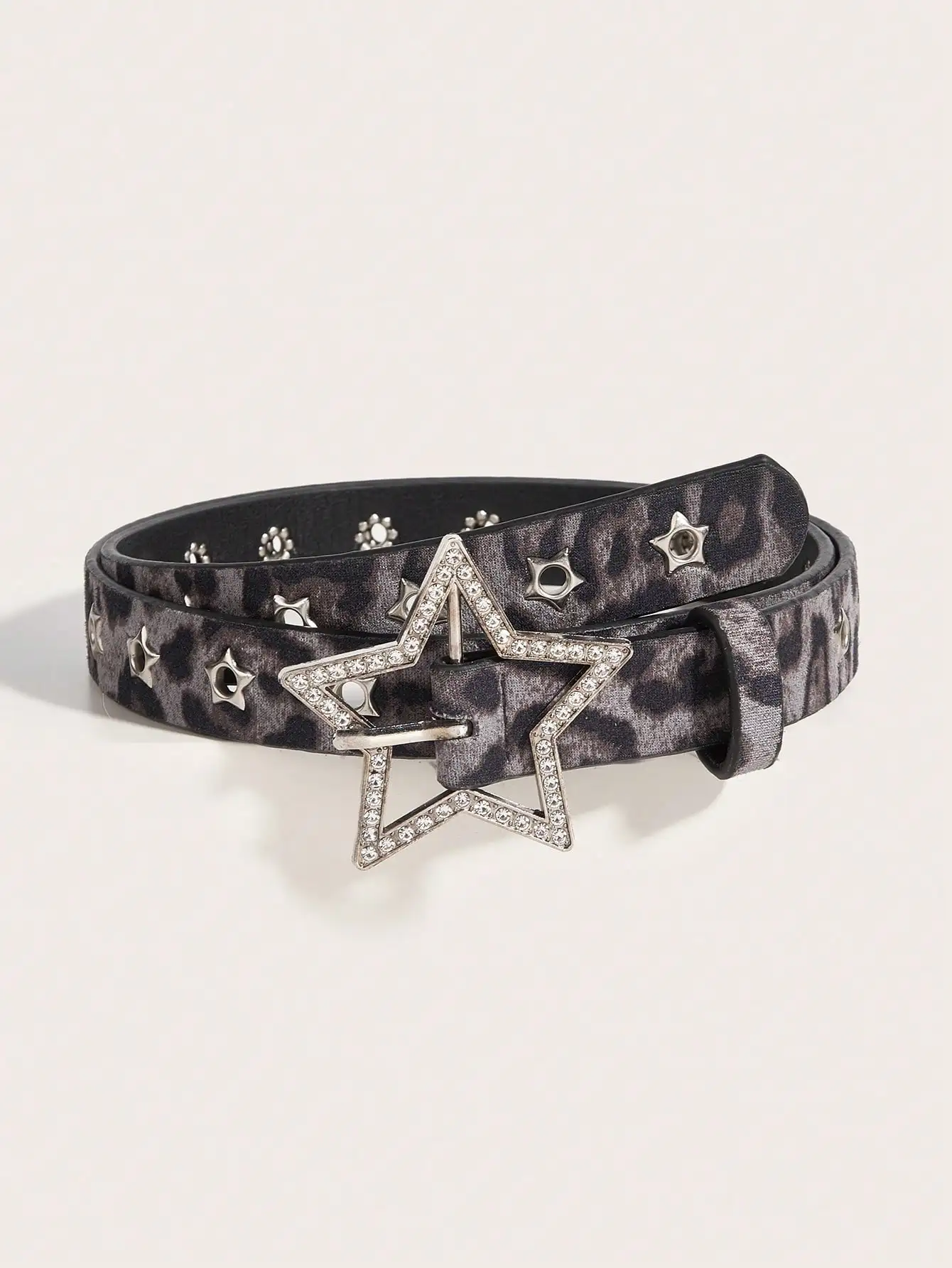 1pc Women's Y2K Star Studded Metal Hollow Star Belt, Suitable For Casual Daily Wear