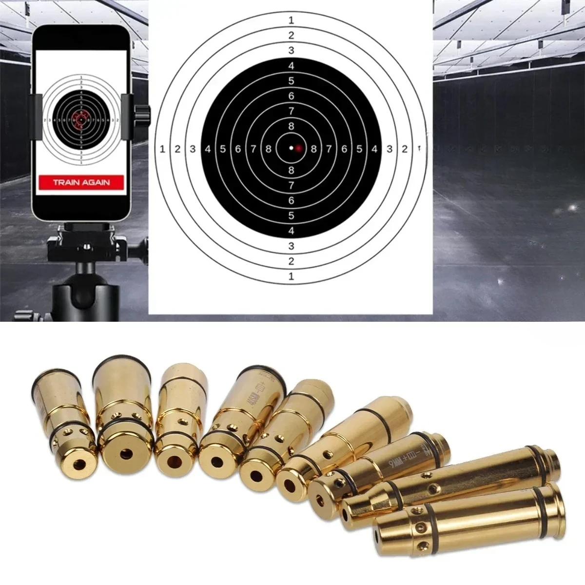 Tactical 9mm/380ACP/38SPL/40S&W/223Rem/45ACP/7.62x39 Red Dot Laser Training Bullet Dry Fire Laser Trainer Cartridge