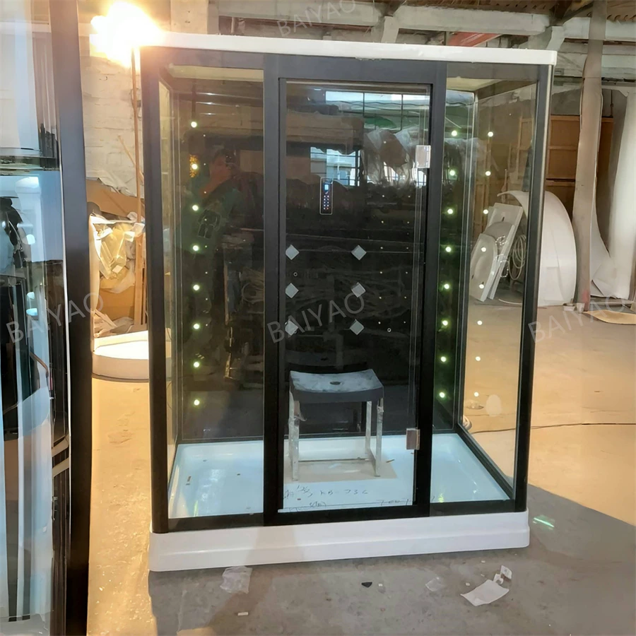 

Luxury Shower Room Multi-functional Steam Sauna Cabin Indoor Whirlpool Massage Spa With LED Lights For 2 Person