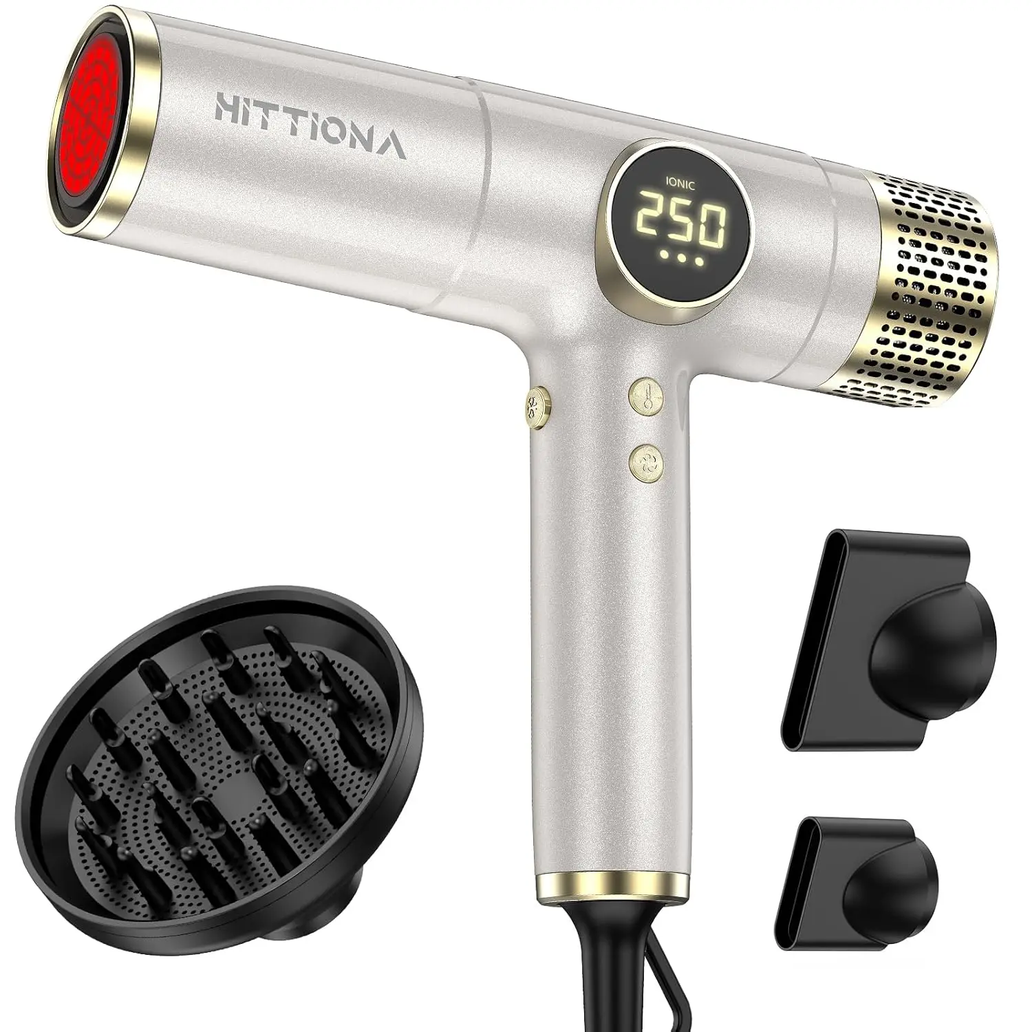 

Infrared Ionic Hair Dryer with Diffuser - 2000W Dual Voltage Fast Drying Frizz Control Lightweight Low Noise Travel Ready