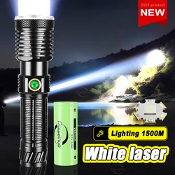 New 5000mAh Powerful Long Rang Flashlight Zoomable Tactical Flashlight USB Rechargeable Laser LED Torch Portable Camping Lantern