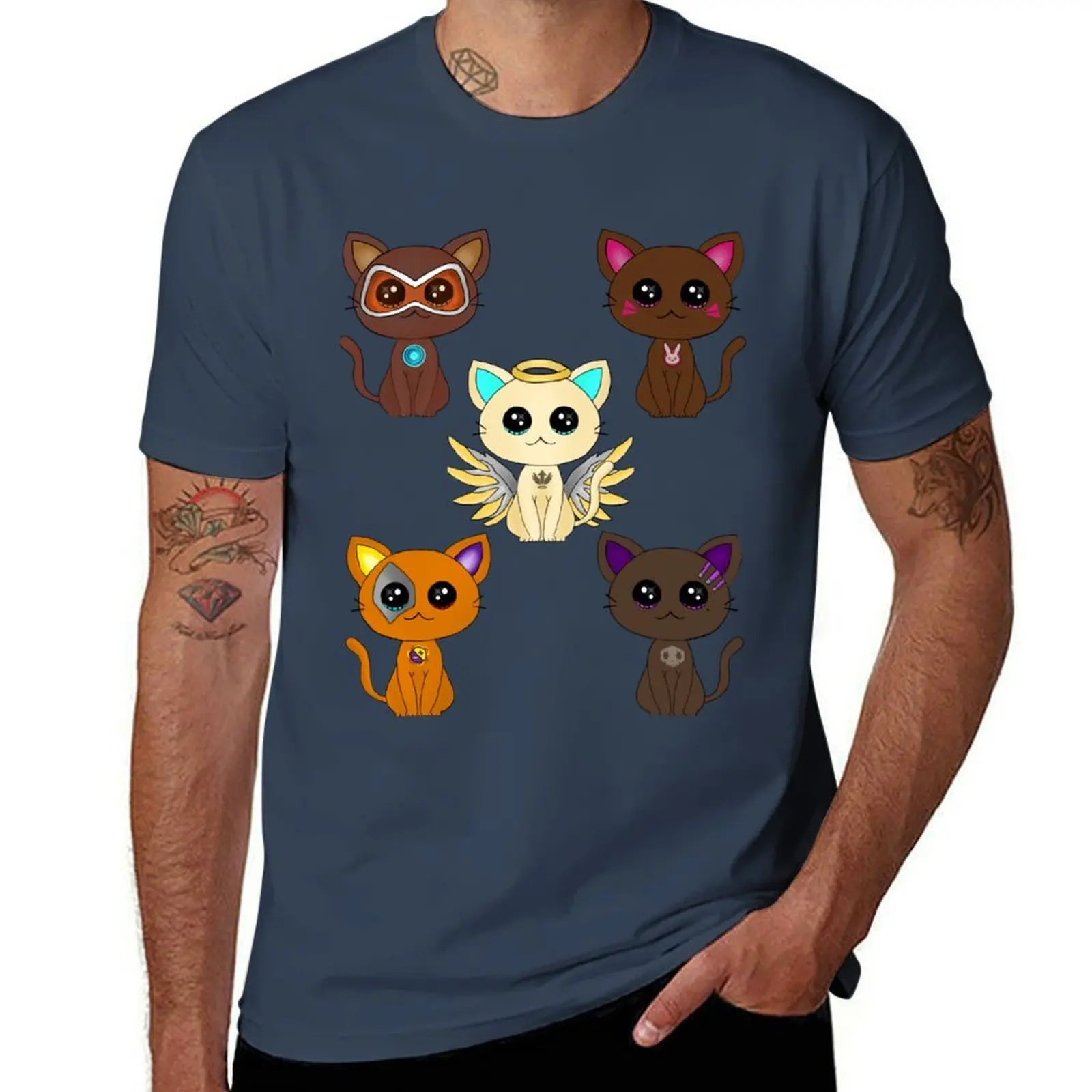 

Cute Overwatch Gaming Cats T-Shirt cotton t shirts high quality man t shirt luxury T-Shirt