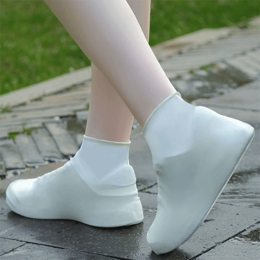5Pairs Reusable Silicone Shoe Covers Non-Slip Elastic Material Waterproof Shoe Covers Wear-resistant Foldable