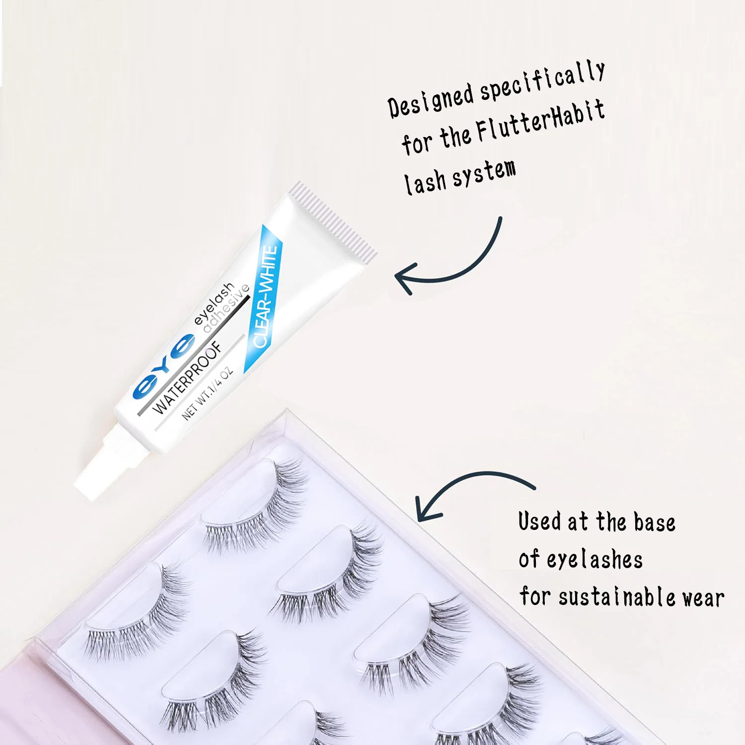Colle à cils imperméable pour une tenue forte, colle transparente professionnelle à séchage rapide, hypoallergénique et durable adaptée aux yeux sensibles