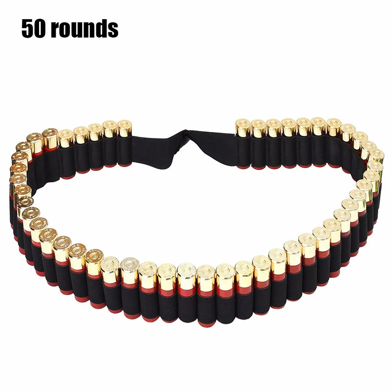 Airsoft CS Force Shotgun Shell Bandolier Belt 12/20 Gauge Ammo Holder for Tactical Hunting-27 Round/30 Round/50 Round