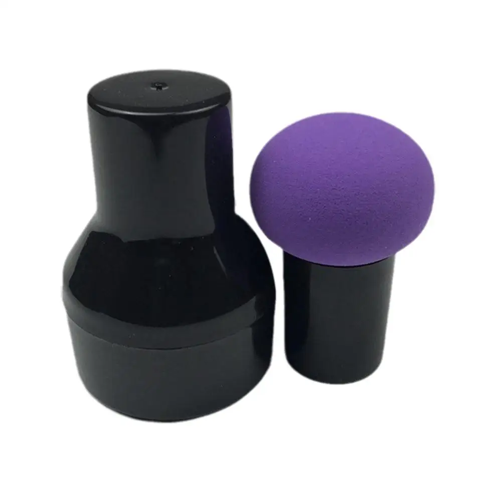 Spugna per trucco con testa di fungo Dry Wet Dual-use Cosmetic Professional Puff Case Handle Powder FoundationTools con V4O8