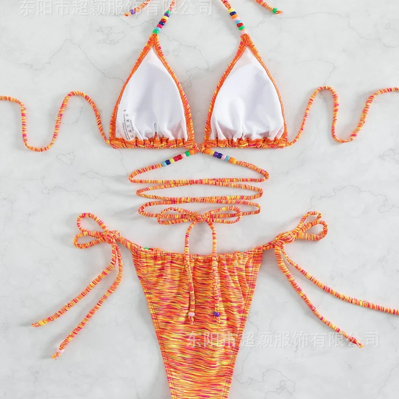 New Hot-Selling Cross-Strap Three-Piece Sexy Bikini Floral Two-Piece Swimsuit for Women