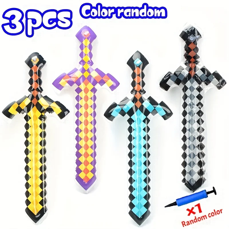 3Pcs Large Unique Inflatable Sword, for Pool & Beach Party Games, Halloween & Christmas Festival Decoration