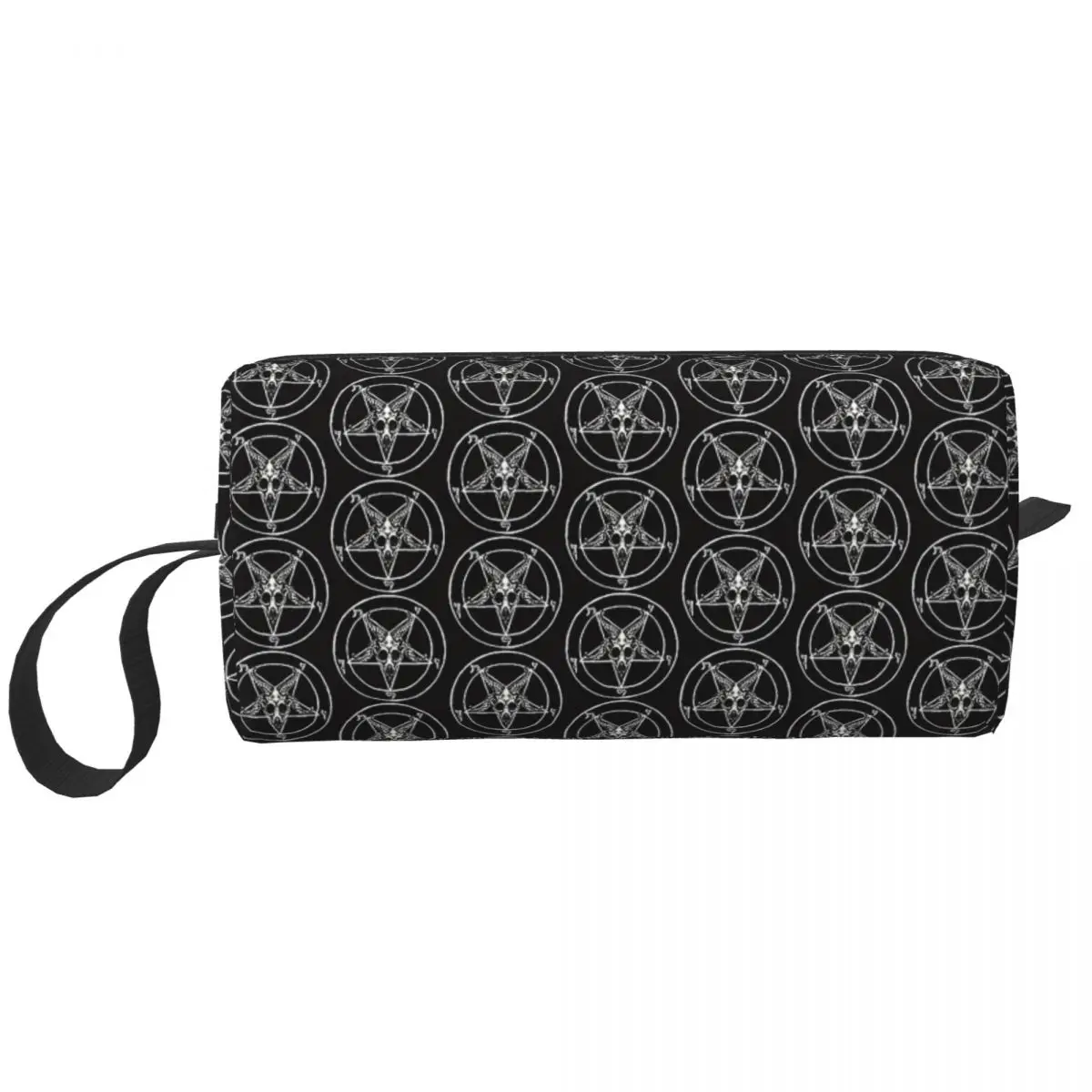 Baphomet Pentagram Makeup Bag Cosmetic Organizer Storage Dopp Kit Toiletry Cosmetic Bag for Women Beauty Travel Pencil Case