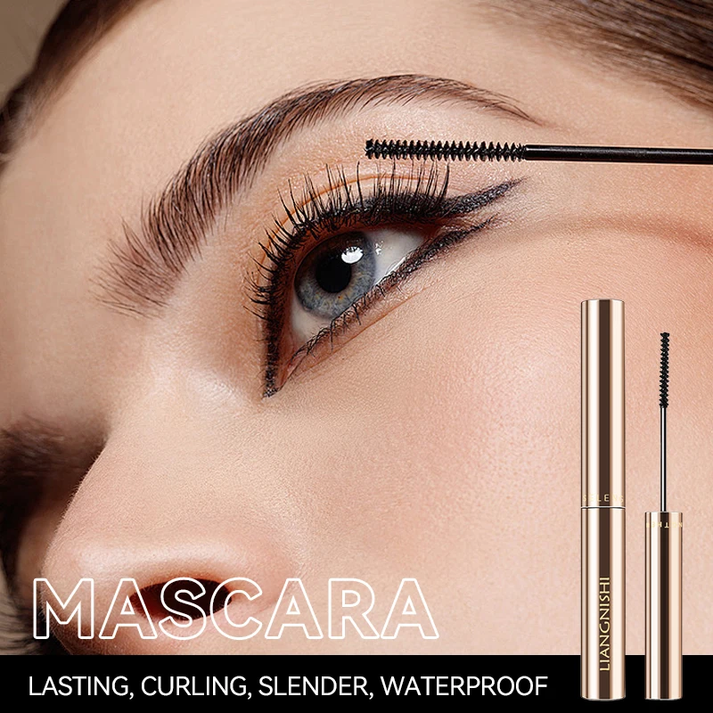 Liangnishi Brush Mascara สําหรับขนตาสั้นและหยาบ ยาวขึ้นและหนา ปริมาตรเป็นธรรมชาติ ติดทนนาน กันน้ํา