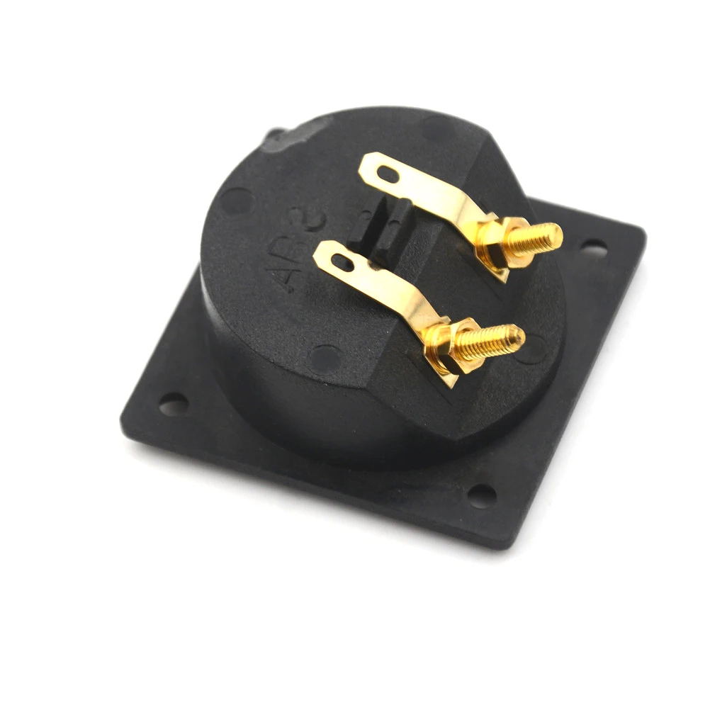 1PCS Square Shape Double Binding Post Type Speaker Box Gold Terminal Cup Black Two-position Accessories