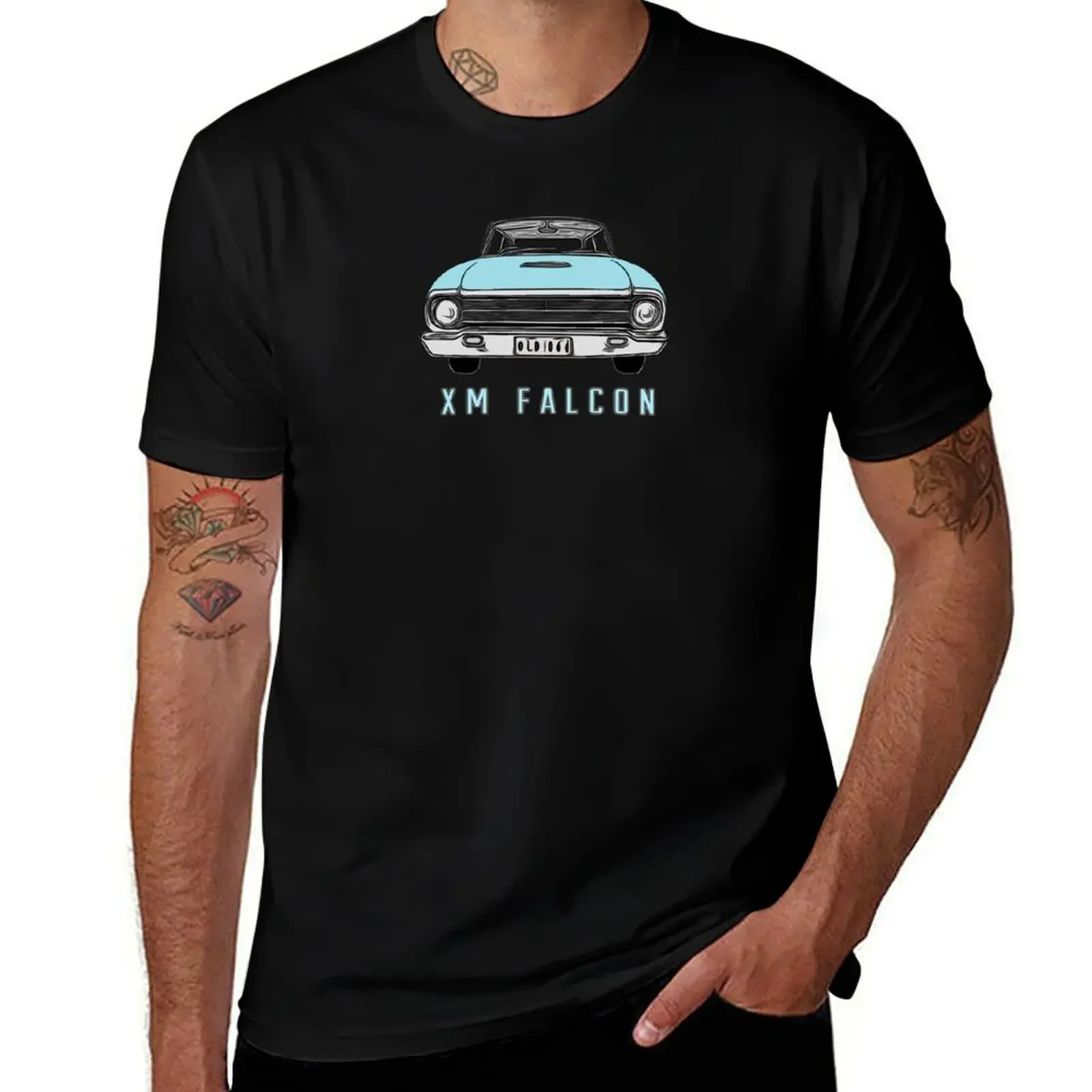 XM Falcon Front in Blue T-Shirt plus sizes man clothes Short sleeve tee men