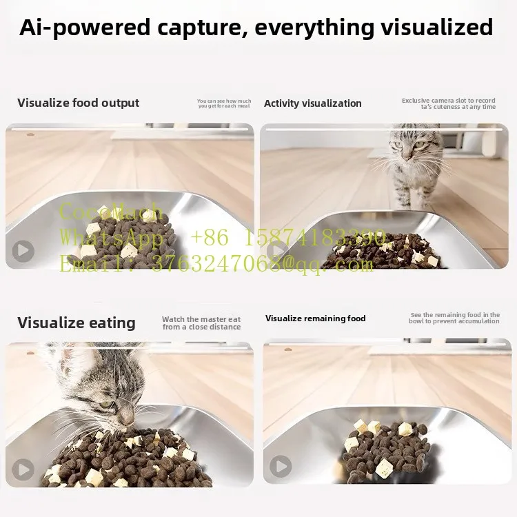 Smart Automatic Pet Feeder with Video Camera Timed Cat Food Dispenser Cross Border