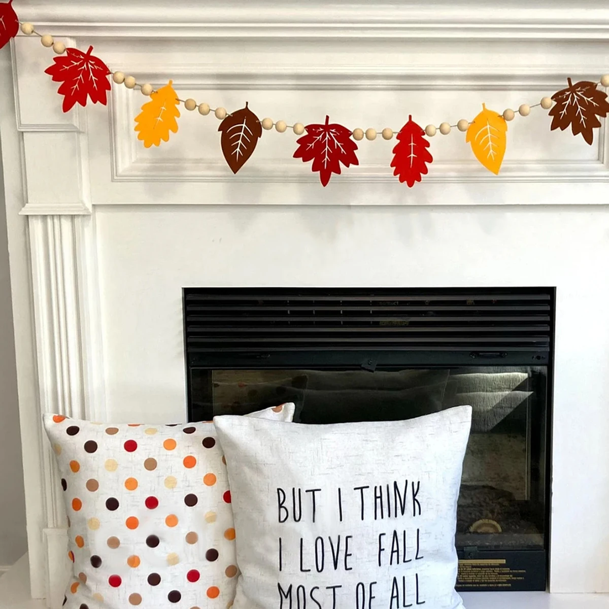 Herfst blad slinger herfst esdoornblad hangende banner voor oogst Thanksgiving seizoensgebonden woondecoratie houten kraal vilt decor cadeau
