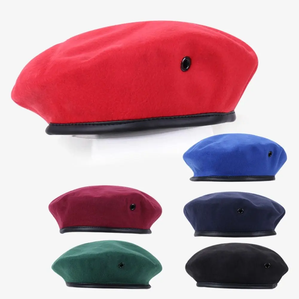 Unisex Adjustable Berets Hat Solid Color For Cosplay Uniform Cap Casual Adult Painter Cap Security Cap