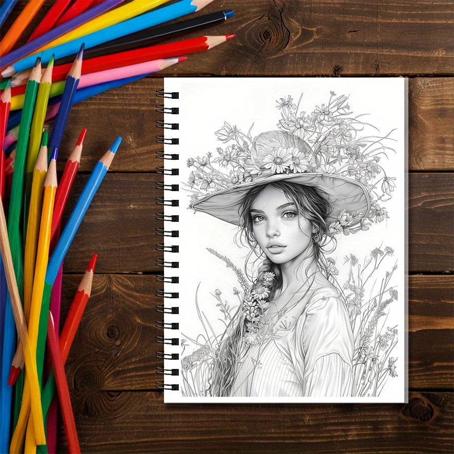 大人のヴィンテージぬりえブック - 8.3 x 11.2 インチ、22 ページ。 リラックスやホリデーギフト、新学期のサプライズに最適です。