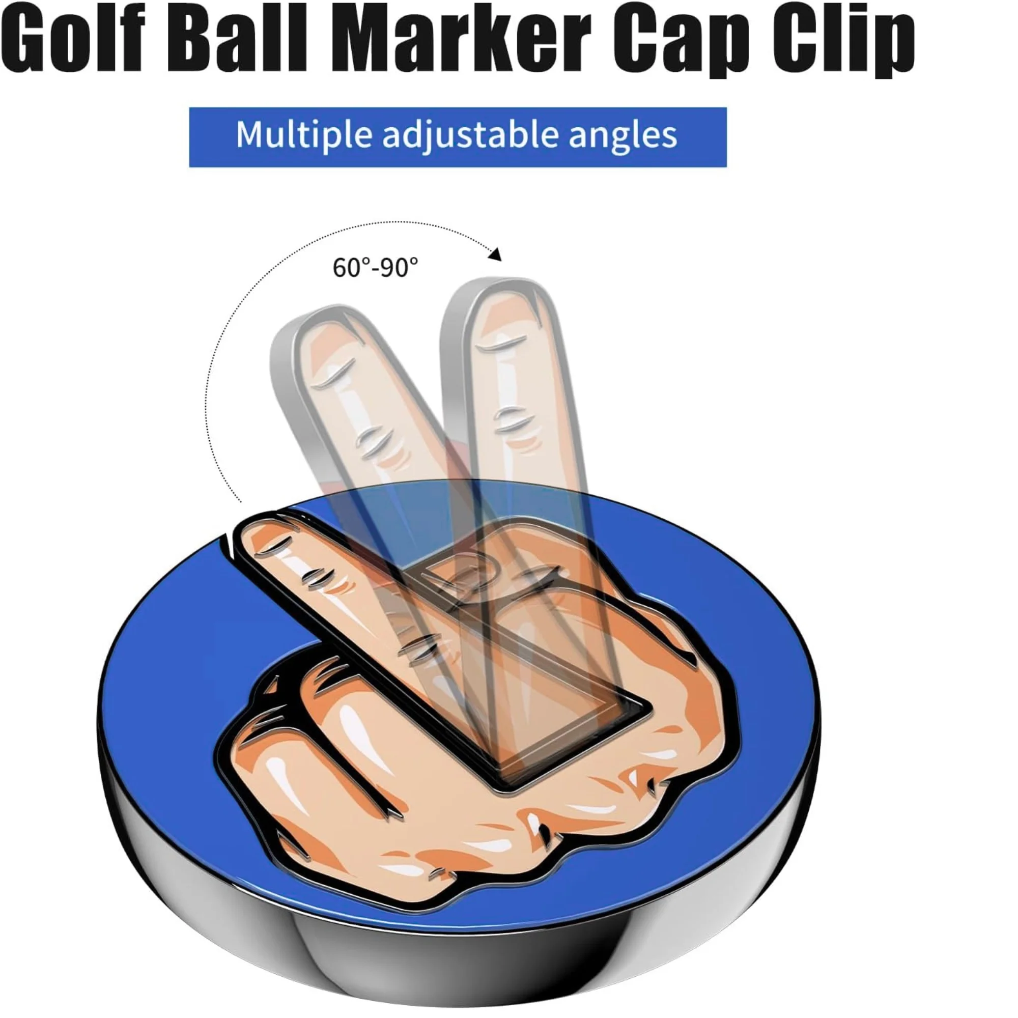 Premium Magnetic Middle Finger Golf Ball Marker Cap Clip Set Fun Accessory for Golfers Great Gift for Audiophiles Golf Hat Clip
