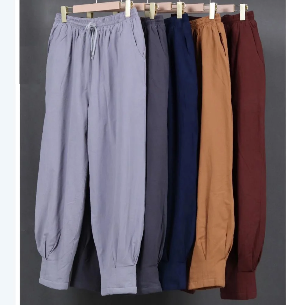 Unisex High Quality Water-Washed Cotton Spring&Autumn Unbound Leg Monk Pants Shaolin Monks  Kung Fu Trousers 5Colors