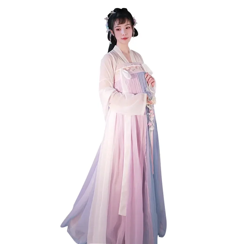 Hanfu falda de Chebula fresca bordada Original para mujer, elementos Han, un conjunto completo de nuevos modelos, conjunto de primavera, Color rosa