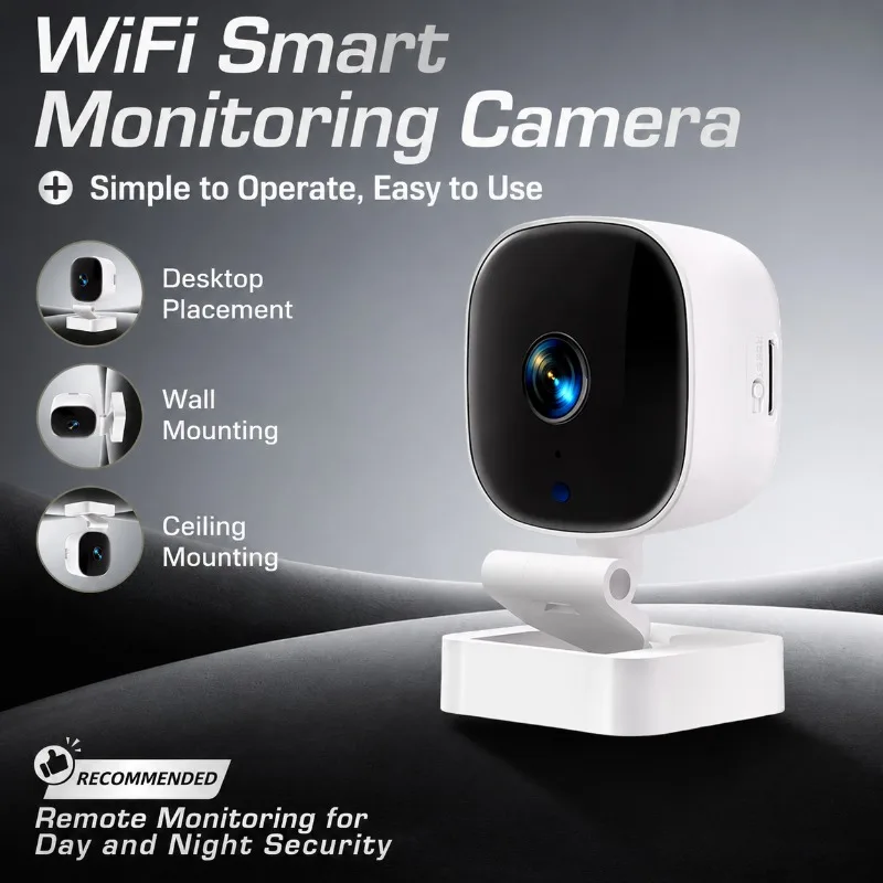 Mini Compact HD Wireless Surveillance Camera Mobile Remote Real-time View Indoor Safety Monitor Built-in Night Vision Motion