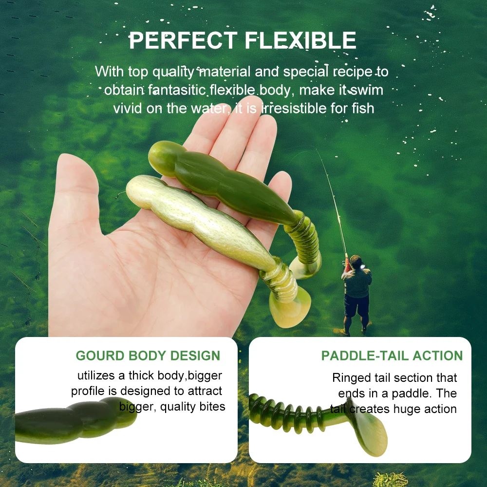 KESFISHING Big Lure swimbait Rock shiner 6in 3pcs Soft Plastic Bait Sea Fishing T tail Silicone Lure
