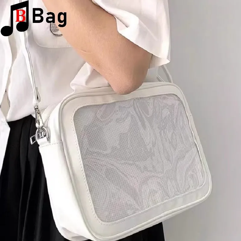 

Японская сумка-итабаг через плечо для женщин в стиле Лолита, из искусственной кожи, большая вместимость для значков, универсальная наплечная сумка