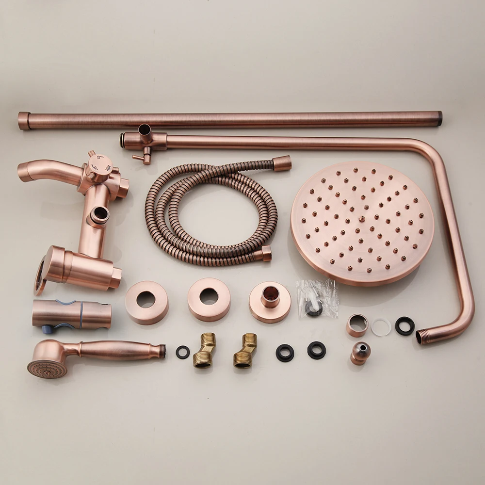 Imagem -06 - Torayvino-antique Copper Bathroom Shower Faucet Grupo Chuveiros de Banho de Chuva Head Bathtub Shower System Wall Mounted Mixer Tap