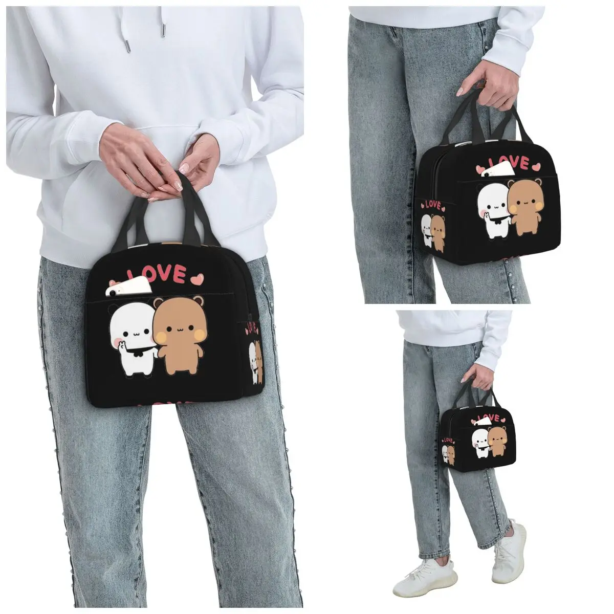 Bear And Panda Bubu Dudu Balloon Lunch Bags Insulated Bento Box Lunch Tote Leakproof Picnic Bags Thermal Bag for Woman Kids view 4