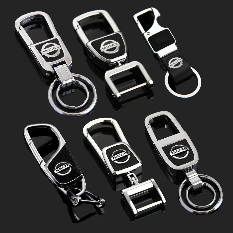 Car Logo Keyring Keychain for Nissan Qashqai J10 Sunny Trail Leaf Almera Note Skyline R34 Patrol Y61 Murano Z50 Key Chain Holder